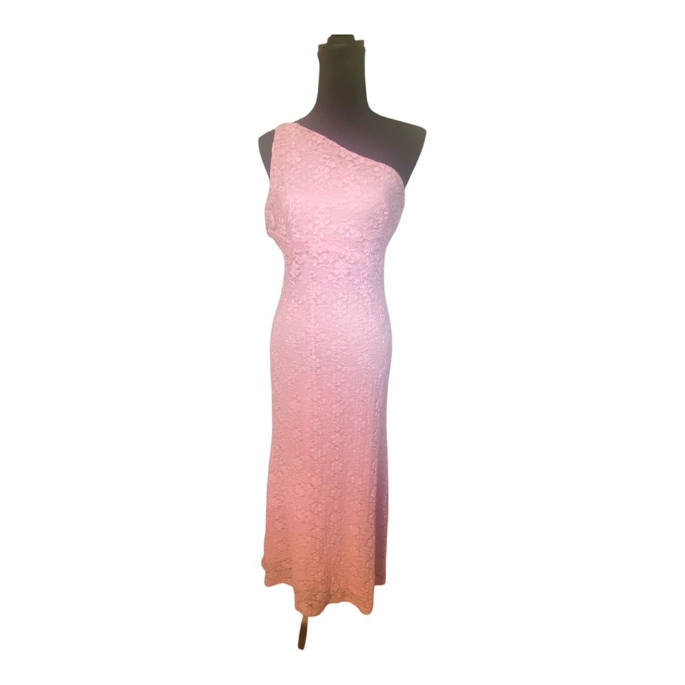 Bardot Pink Floral Lace One Shoulder Maxi Dress XXL  59404DB